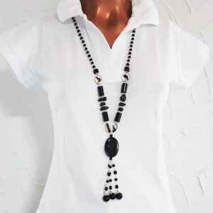 90 cm Halskette Black Onyx Stone